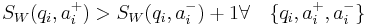 S_W(q_i, a_i^+) > S_W(q_i,a_i^-) + 1 \forall \quad \{q_i, a_i^+, a_i^-\}