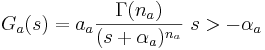 G_a(s)=a_a\frac{\Gamma(n_a)}{(s+\alpha_a)^{n_a}} ~ s>-\alpha_a