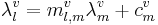 {\lambda^v_l} = {m^v_{l,m}}{\lambda^v_m} + c^v_m 